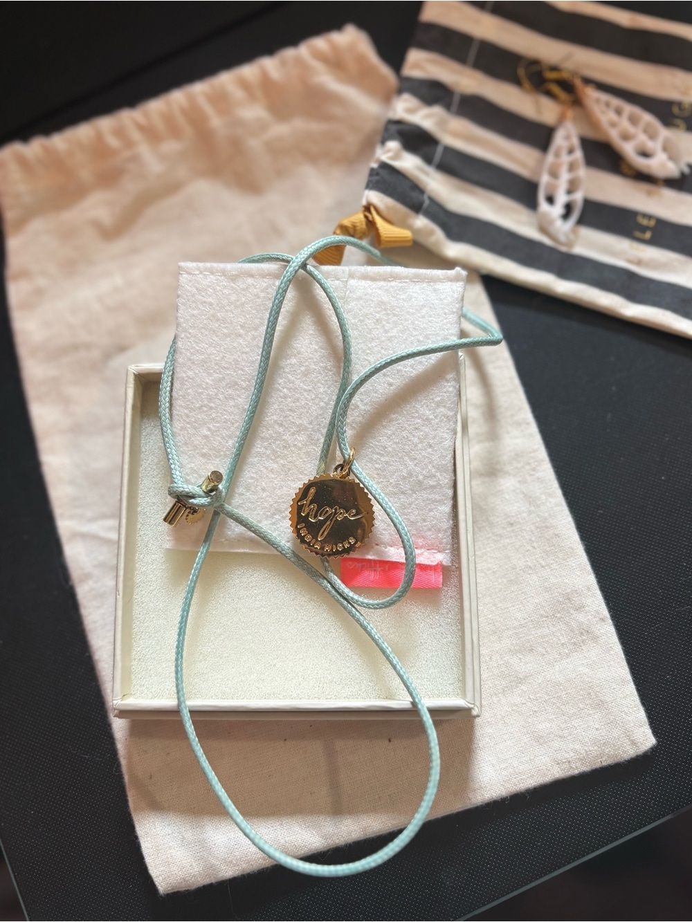 India Hicks “HOPE”/ “THERE’S MORE IN YOU THANK YOU KNOW” Token Tie Necklace
